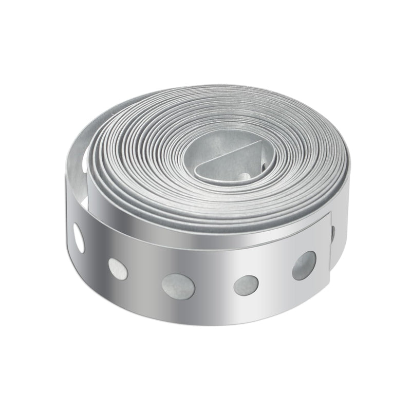 HYDRO MASTER Galvanized Metal Pipe Strap, 3/4 Inch x 10 Feet, 24 Gauge, for Pipe Support, Hanging and Flexible Trimming with Holes