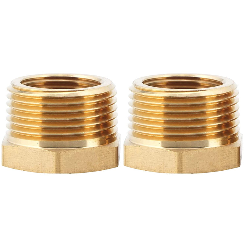 2pcs 1" NPT Male x 3/4" NPT Female Brass Reducer Hex Bushing Threaded Pipe Fitting Adapter by CX WONDERLAND