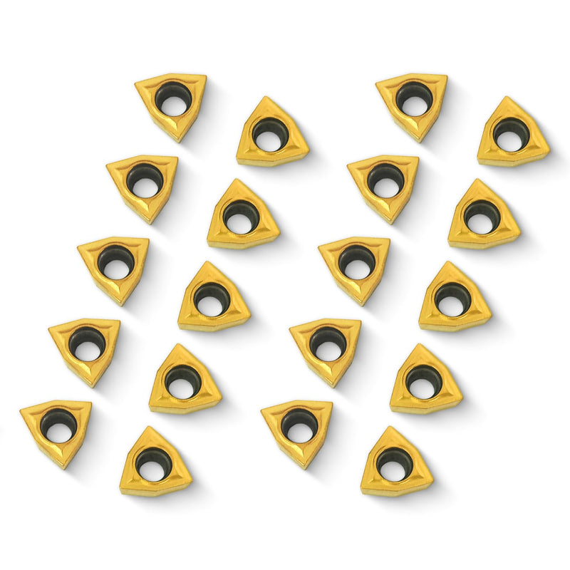 20 PCS Carbide Turning Inserts, WCMT06T304 (WCMT32.51) CNC Lathe Replacement Carbide Inserts for Indexable Lathe Turning Tool Holder