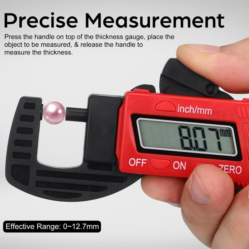 2pcs Thickness Gauge Caliper Micrometer Thickness Micrometer Measurement Tool for Thickness Digital Micrometer