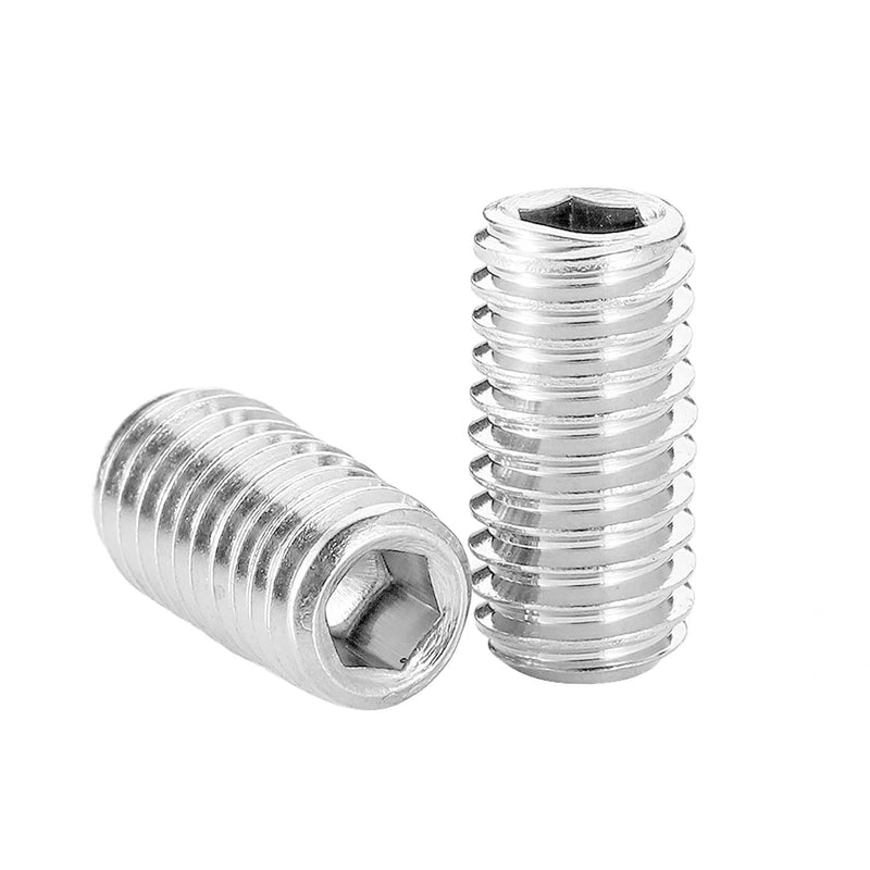 #10-24 x 1/4" Hex Allen Head Socket Set Screws Grub Screw Bolts, 304 Stainless Steel Internal Hex Drive Cup-Point Screws with Hex Wrenches, 50 PCS #10-24 x 1/4"