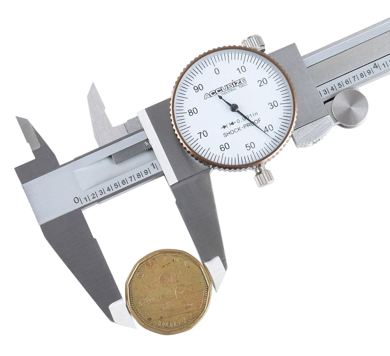 Accusize Industrial Tools 0-6 inch by 0.001 inch Precision Dial Caliper, Stainless Steel, in Fitted Box, P920-S216 1