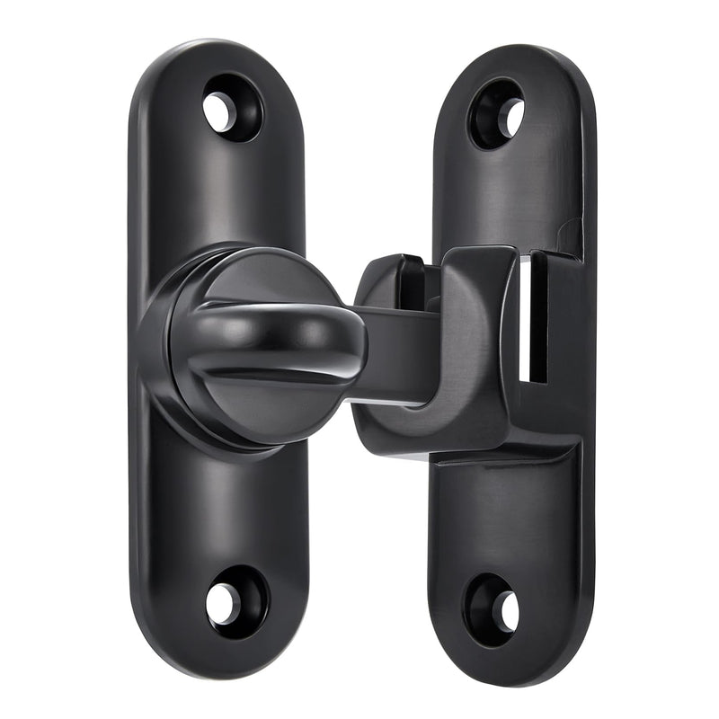 Black Barn Door Latches,90/180 Degree Gate Lock,Flip Gate Latches Hardware,Zinc Alloy Right Angle Door Lock Latch,Door Security Sliding Door Latch Lock for Cabinets,Bathroom. Black_1 Pack