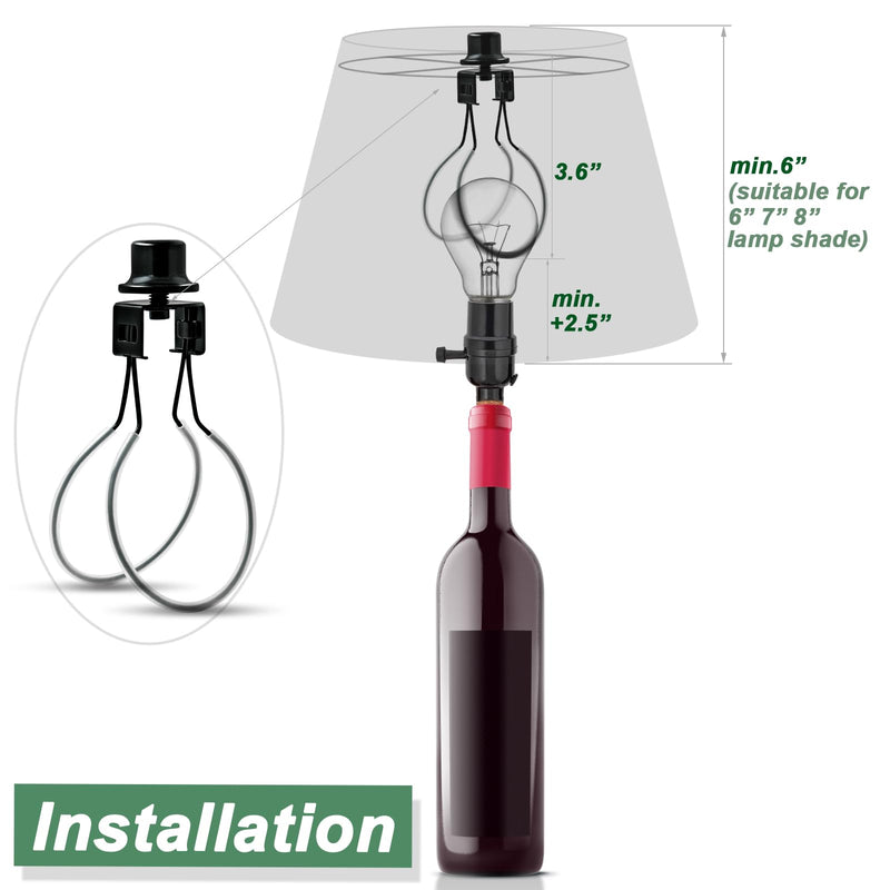 Lamp Shade Light Bulb Clip Adapter,Lamp Shade Holder Includes Finial and Lampshade Levellers to Keep Lamp Shade in Place,Clip on Lampshade Adapter (Black Color - 2PCS / PACK) Black Color - 2PCS / PACK