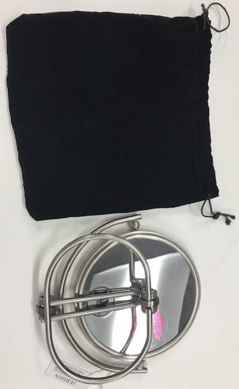 JERDON Compact Magnifying Mirror - Folding 5.5" Travel Mirror with 10X & 1X Magnification - Model MC450N 1"L x 5.8"W