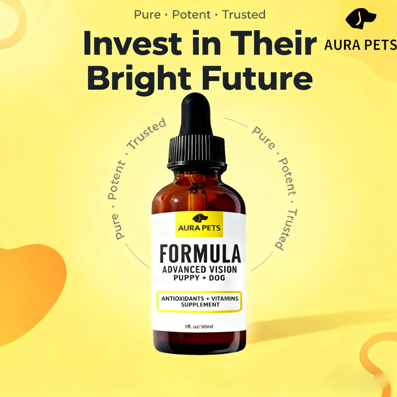 Advanced Vision Formula for Dogs, AuraPets Vision Formula, with Lutein, Zeaxanthin, Astaxanthin, Supports Vision and Reduces Cloudiness, 30ml (1)