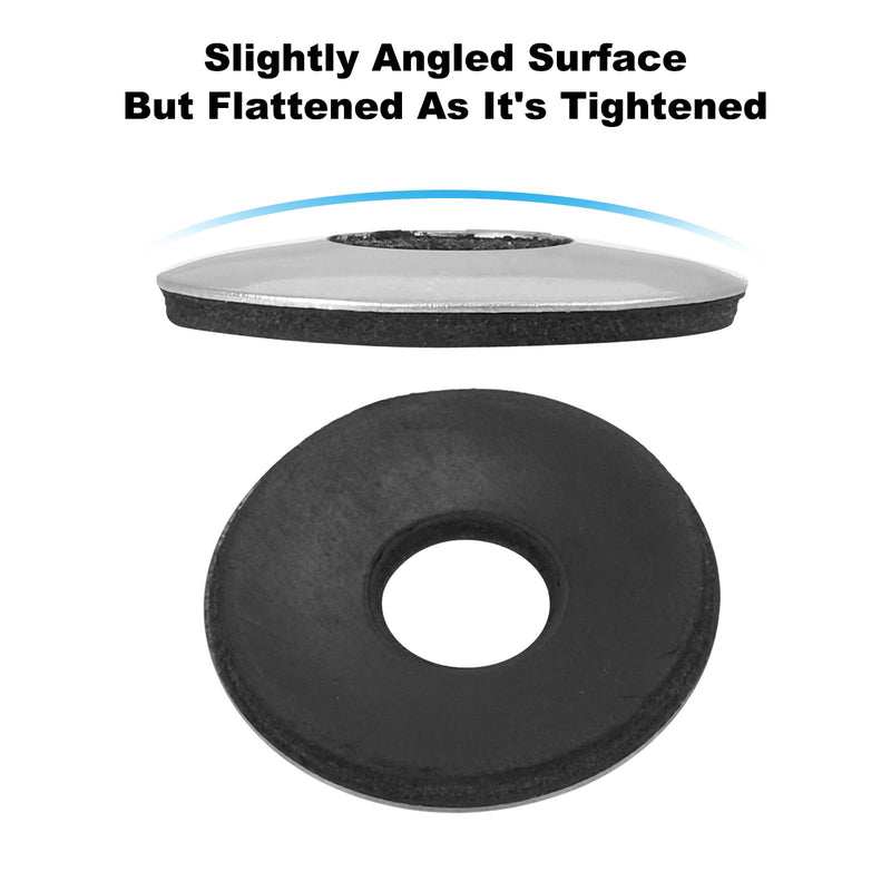 PATIKIL 304 Stainless Steel EPDM Bonded Sealing Washers, 10 Pieces 3/8"x1" Neoprene Rubber Washers Bonded Sealing Gasket for Marine Roof Bolt Supply 3/8"x1"