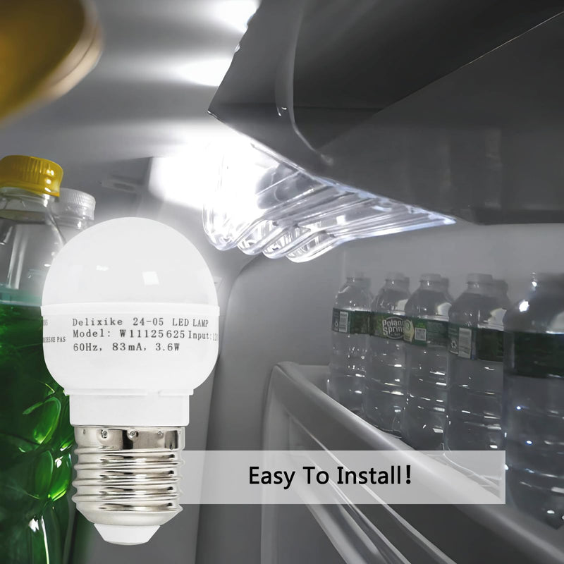 W11216993 W11125625 for Whirlpool Refrigerator Light Bulb AP6329125 4813672, PS12349398, W10820003, W11125625. White，Wattage:3.6w