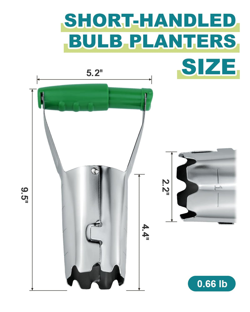 Bulb Planter Tool with Release Button&4Inch Measurements Tulip Planting Tool Bulb Transplanter Bulb Digger for Removing Soil and Planting Bulbs or Other Small Plants in Pots and Flowerbeds
