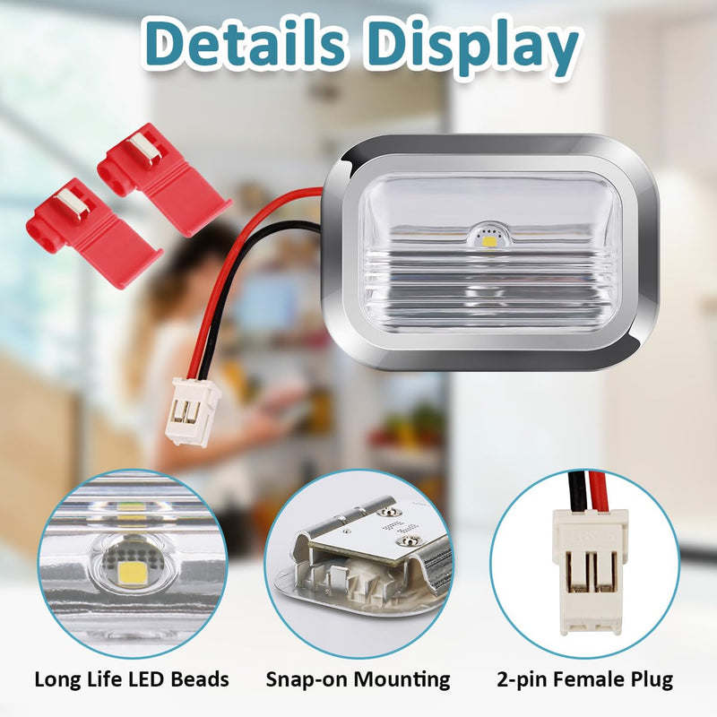 Replacement W11462342 LED Light Module for Whirlpool Kitchen Aid Refrigerator Light Module Parts W10908166 W10607479 W10843339 AP6989197 Refrigerator Parts & Accessories LED Light (2 Pack) 2pcs