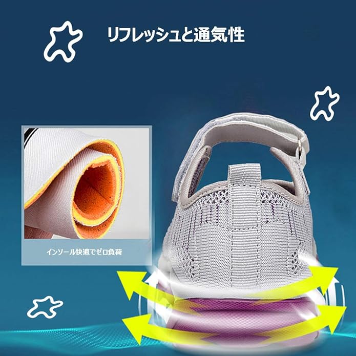 Kanouhope Men’s & Women’s Sneakers, Nursing Shoes, Shoes for Middle-Aged or Elderly, Safety Shoes, Breathable, Mesh, Flexible, Velcro, Bunions, 3 Colors, Daily Wear, 9.1-10.8 inches (23.0-27.5 cm) - NewNest Australia