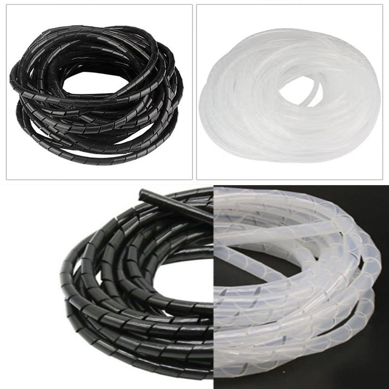 Spiral Cable Wrap -20 Ft 1/2" Cable Management Sleeve Organizer for Computer Cable,Power Cord Audio Video Cable (1/2 Inch-20Ft, Black) 1/2 Inch-20Ft