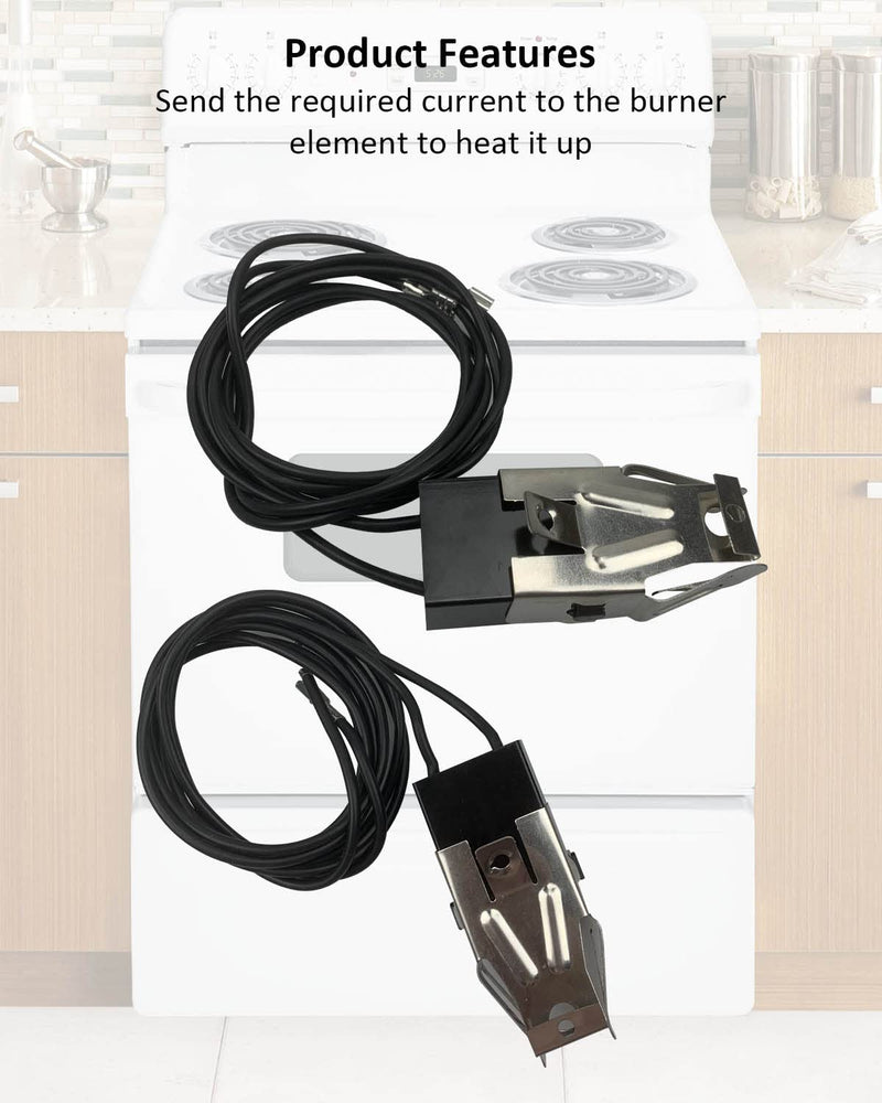 2Pack WB2X8228 Element Receptacle and Wire Kit Fit for GE Electric Ranges Electric Stove Burners parts Replaces AP2013499 PS242972 2Pack