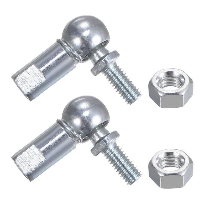 uxcell 2pcs CS10 M6 Angle Ball Joint, M6x1.0 Right Hand Thread, A3-Steel Self-lubricating Ball Socket End Fitting 5