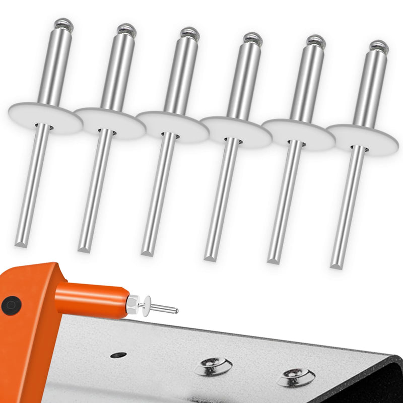 80pcs Aluminum Large Flange Blind Rivets,3/16x 3/4inch, Flange Diameter 5/8inch (16 mm), Pop Rivets Assortment Kit Blind Rivet by Bolt Dropper, Grip Range(13-16mm) 3/16" x 3/4"
