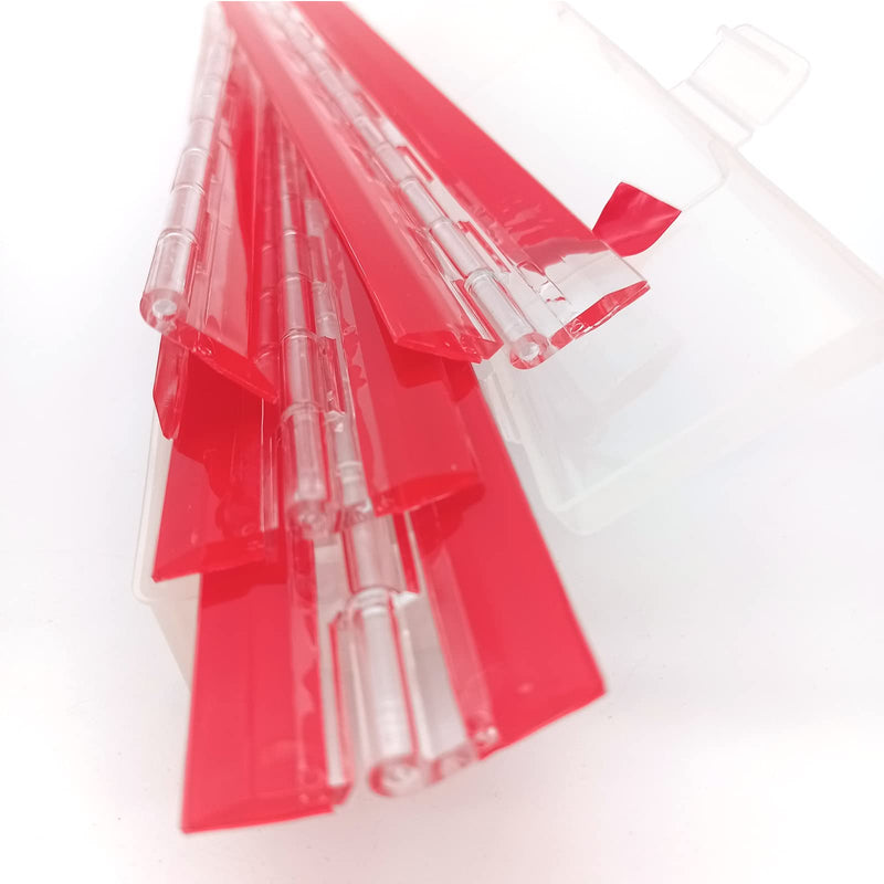 Acrylic Hinge 300mm Continuous Piano Hinge 11.8" Transparent Plastic Acryl-Hinge（Self-Adhesive）, for DIY Box, Aquarium,Golf cart Tray,Display Stand Etc.Adhesive Hinge 4Pcs 4pcs 11.8in