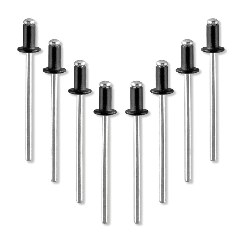 1/8" x 1/4" Aluminum Blind Rivets Assortment, Black Pop Rivets Metal Boat Rivet Tool Marine Rivets for Kayak - 100 Pcs 1/8" x 1/4"