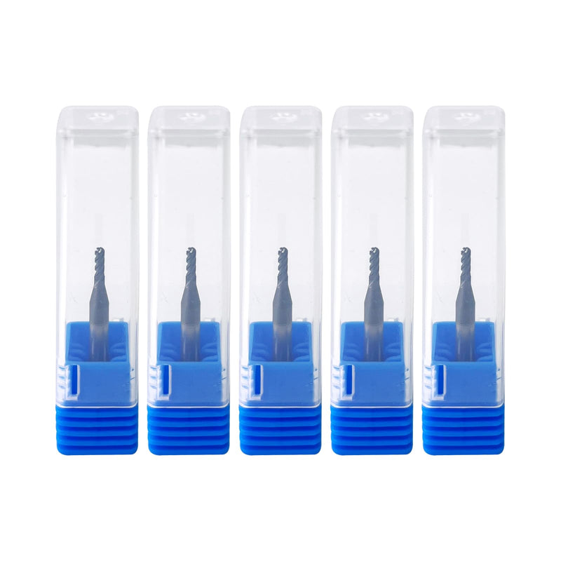5Pcs 1/16" Carbide Ball Nose End Mills, ALTiN Coated, 4 Flute, Ball End Router Bit for Hardened Steel, Stainless Steel, Alloy Steel, Aluminum, CNC Router Bits with 1/8" Shank Diameter 1/16 in 5