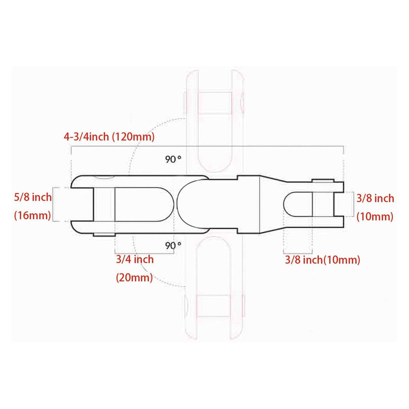 Anchor Connector 316 Stainless Steel 0.2-0.3in/6mm?8mm Chain Mooring Swivel Anchor Connector Accessory for Boat Marine