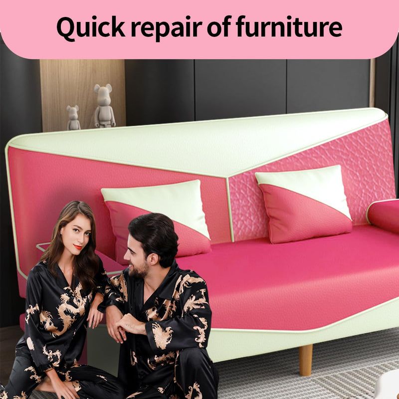 Aglzyoply Large Furniture Leather Repair Tape, Self-Adhesive Leather Repair Subsidy, 17.7x78.8inch Leather Repair Tape,for Sofa, car seat,Furniture,Kitchen cabinets, Wall, Chair,DIY Crafts (Rose red)