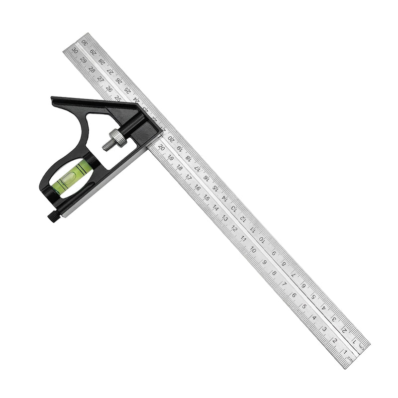 12" Combination Square, 45-90 Degree Marking, Carpentry Woodworking Measure Tools, Combination Square Set, Metal Ruler Framing Square T Ruler Framing Square, Metal Square