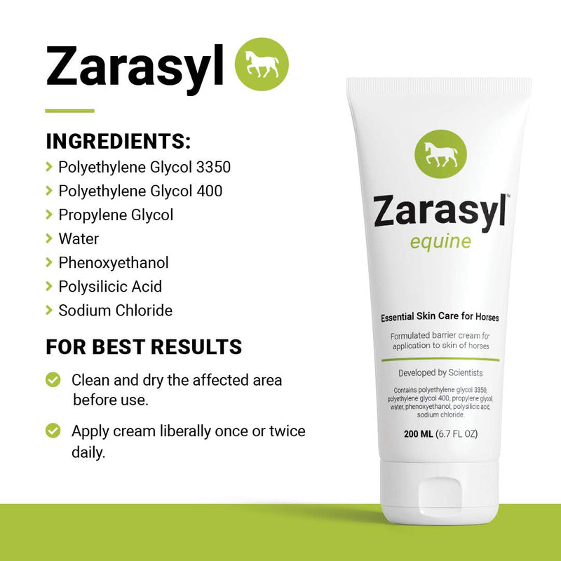 Zarasyl Equine Barrier Cream with Orthosilicic Acid to Promote Wound Healing – 6.7oz - PawsPlanet Australia