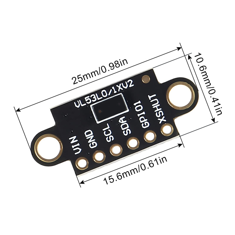 3PCS VL53L0X Time-of-Flight (ToF) Laser Ranging Sensor Breakout 940nm GY-VL53L0XV2 Laser Distance Module I2C IIC