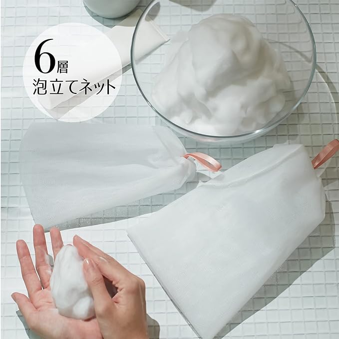 Kai KQ3170 Super Generous Foam 6-Layer Net, Cleansing, Whole Body, Hook, White, Dense Foam, Large, Skin Care - NewNest Australia