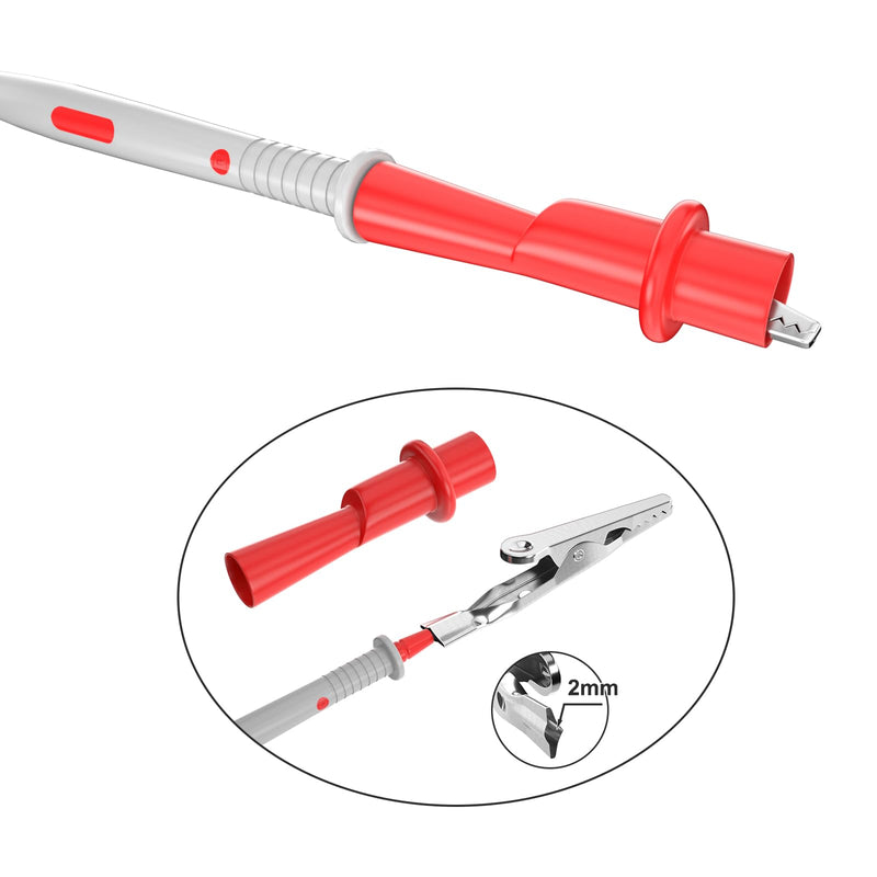 Goupchn Multimeter Push on Alligator Clips Set 4PCS Insulated Crocodile Clamps for Electrical Testing P2008-4PCS