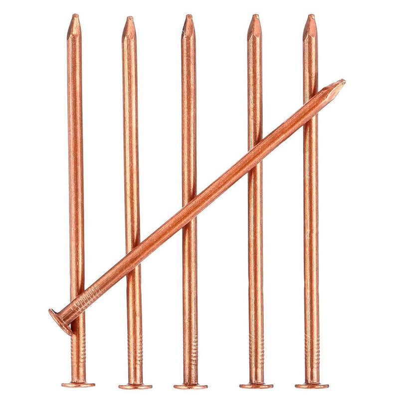 ZYAMY 15PCS High Quality Long Copper Strip Nails Ideal for Slate Roofing Waterproofing Board DIY Home Construction Projects Decoration Shipbuilding Copper Roofing Nails 2 inches 2in