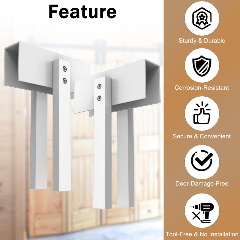 2pcs Bifold Door Lock for Metal Double Door Child Safety Childproof Pet Proof Out of Closets, Pantry,Cabinets Bifold Door Lock for Bifold Doors Installation-Free White 2 Pcs