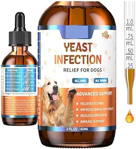 Natural Yeast Relief for Dogs, Supports Healthy Itch Relief, Dog Ear Discomfort Care, Itch Relief for Dog, Allergy Supports, Inflammation Relief for Dogs, 60ml
