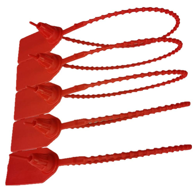250mm Pull-Tite Security Seal Plastic Seals Signage Numbered(Package of 100) (Red) 100pcs Red