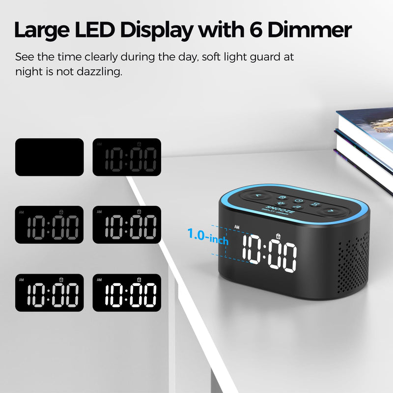 Reacher Digital Alarm Clock & White Noise Sound Machine, 21 Soothing Sounds, 7 Wake Up Sounds, 8 Night Lights, 32-Level Volume, 9 Sleep Timer, Memory Function for Kid, Adult, Bedroom, Nightstand