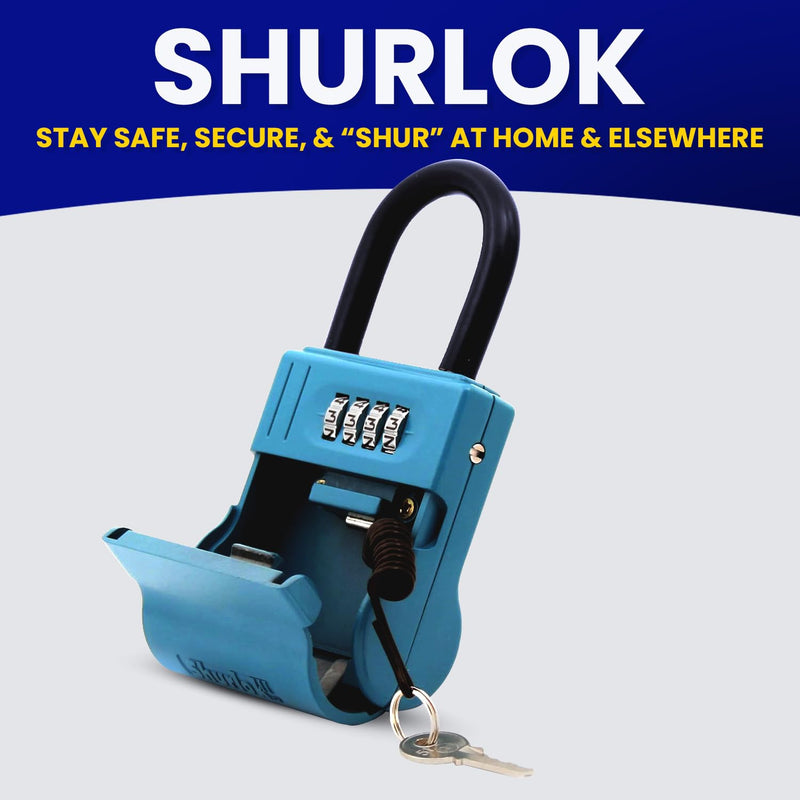 ShurLok SL-600W Numbered Key Storage Combination Lock Box, Blue Numbered/Front Door