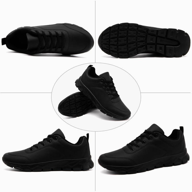 Non Slip Work Shoes for Men Walking Sneakers Leather Waterproof Oil Resistant Food Service Chef Restaurant Kitchen Shoe Lightweight Comfort Working Zapatos Trabajo 11 A Black