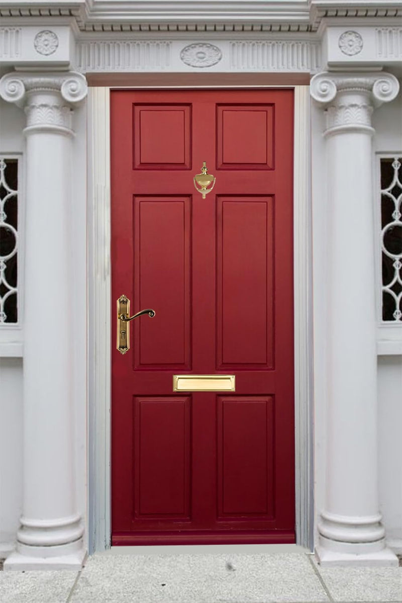 QCAA Door Knocker with 180 Degree Viewer, Zinc Die-Cast Construction 5-1/2'' Height, Polish Brass, 1 Pack Polished Brass