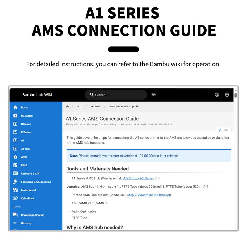 Bamboo Original AMS Hub for Bambu Lab A1 Series, Supports 4 AMS Units and enables Connection Integration Between A1 A1mini 3D Printers and AMS/AMS 2 Pro/AMS HT
