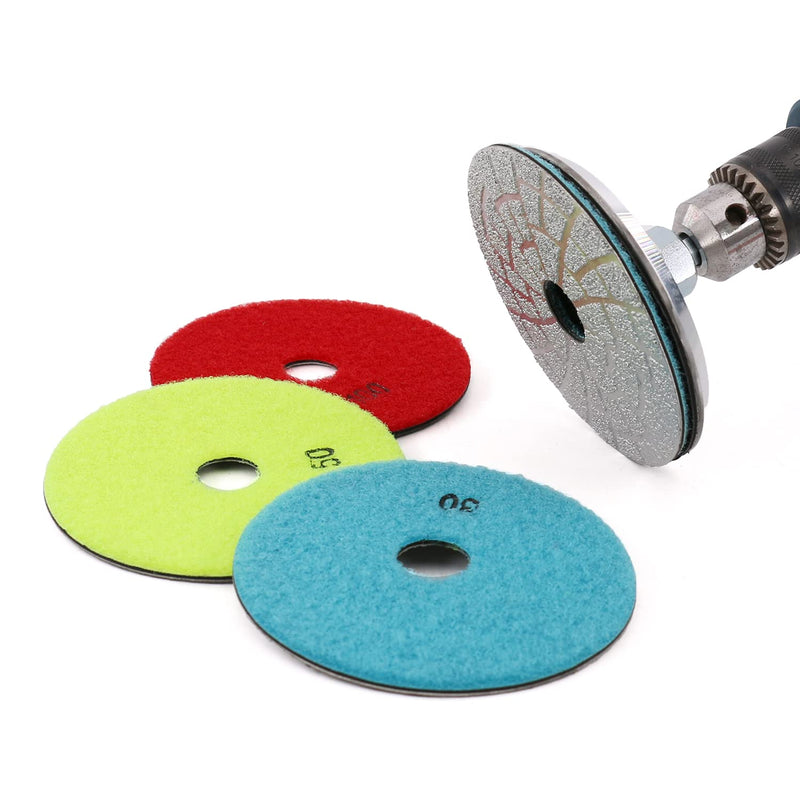 3PCS Vacuum Brazed Diamond Polishing Pads Grinding Wheel Disc for Concrete (4 INCH)