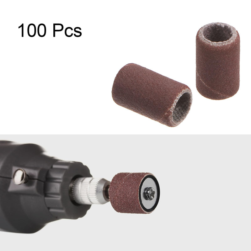 HARFINGTON 100pcs Sanding Drums 1/4 Inch Mini Sanding Sleeves 600 Grit Sanding Bands for Drum Sander Rotary Tools