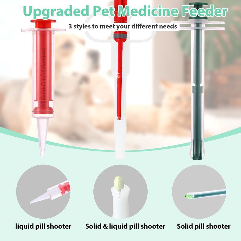 7 Pack Cat Pill Shooter, Pill Cutter and Crusher for Pets, Tablet & Liquid Soft Tip Pill Pusher for Cats, Pet Popper for Cats Dogs, Pet Medicine Feeder, Kitten Puppy Bottle Feeding Kit (Set C)