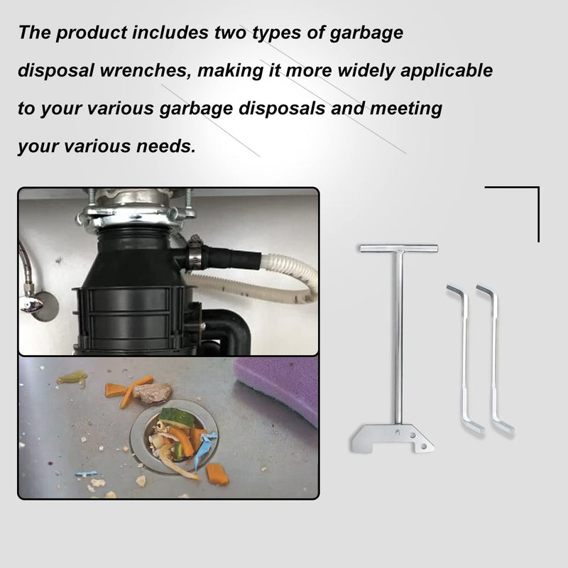 Garbage Disposer Unjamming Wrench/WRN-00 Garbage Disposal Wrench Tool - Compatible with All Waste King and SinkErator/Moen garbage disposals, Designed to Dislodge Jams or Clutter from above the Sink