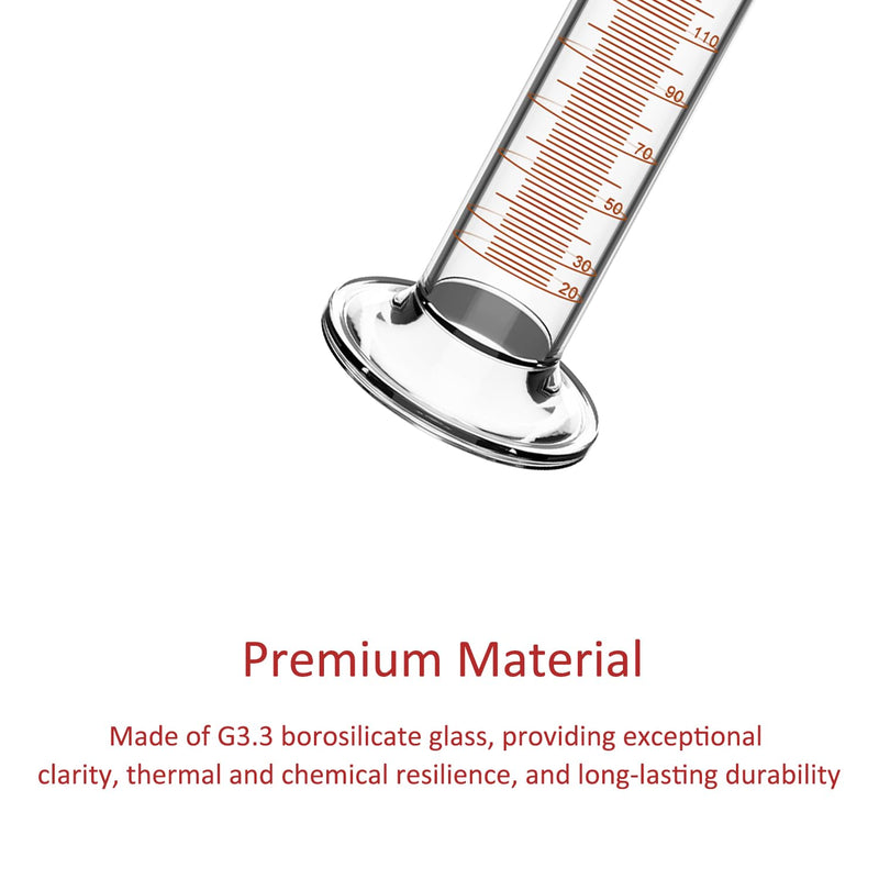 stonylab Graduated Measuring Cylinder, 3 Pack 250 ml Heavy Wall Borosilicate Glass Graduated Cylinder Laboratory Glassware