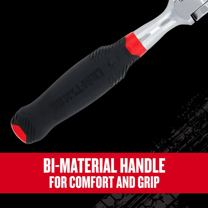 CRAFTSMAN V-SERIES Ratchet, 3/8 Inch Drive, 96-Tooth, Flexible Head Comfort Grip (CMMT86325V)