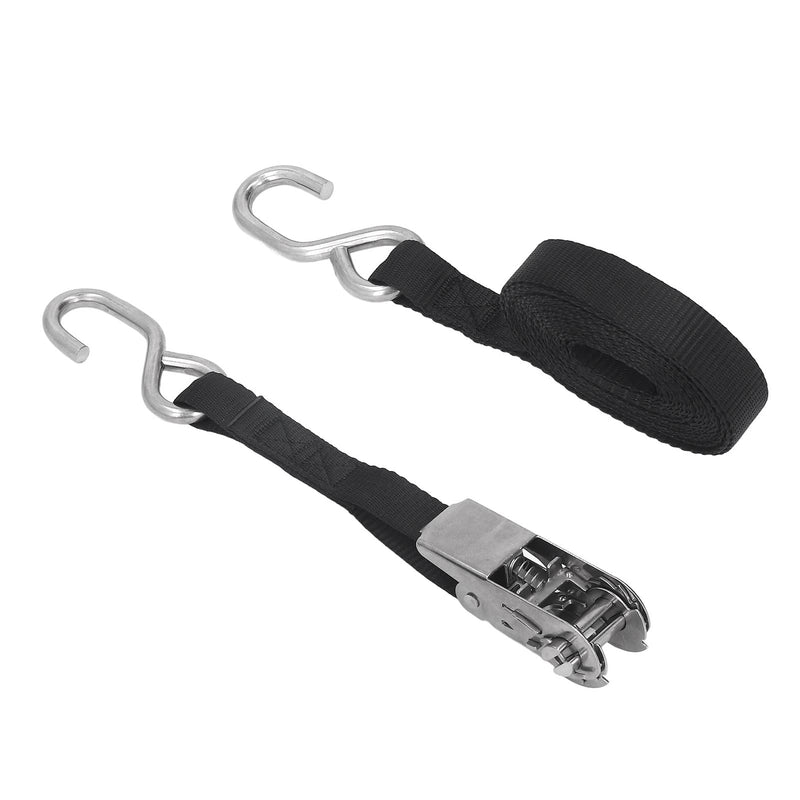 Ratcheting Securing Straps, Ratchet Straps Rust Proof 2PCS Powerful Tension Sturdy Construction High Toughness for Trailer (5m / 16.4ft) 5m / 16.4ft