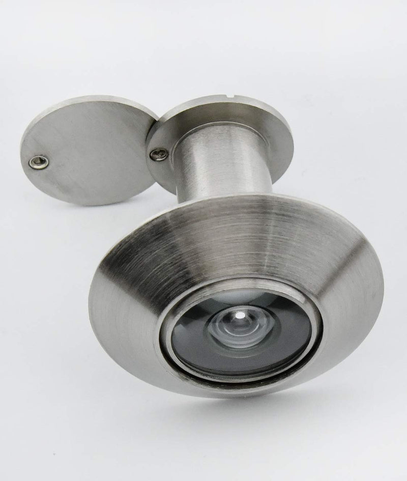 Earl Diamond - Door Viewer Peephole, Solid Brass 200-Degree Security Peephole with Heavy Duty Rotating Privacy Cover for for 1-3/8" to 2-1/6" Doors for Home Office Hotel - Satin Nickel