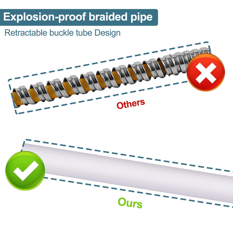 Shower Hose, 140 Inches Extra Long Shower Head Hose Extension for Bathing Toilet Cleaning Dogs Bathroom Bathing White Handheld Shower Hose 140inch