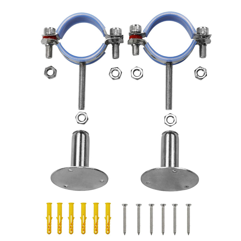 AKIHISA 2-9/16 Inch Ceiling Mount Pipe Support,2 Pack Adjustable 304 Stainless Steel Split Ring Hanger ID Range 60-65mm(50+50mm) 60-65mm(50+50mm)