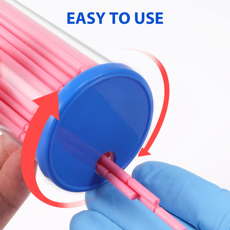 Disposable Dental Micro Applicators 400 PCS, Dental Microbrush Bendable Micro Swabs Applicator - Pink
