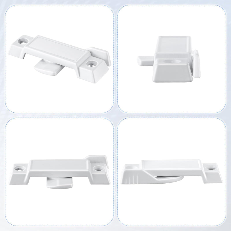 Saillong 3 Pack Sash Lock for Vertical and Horizontal Sliding Windows Replacement for F 2590, Replace Broken Sash Locks for Additional Home Security, 2-1/4” Mounting Hole Centers (White) White